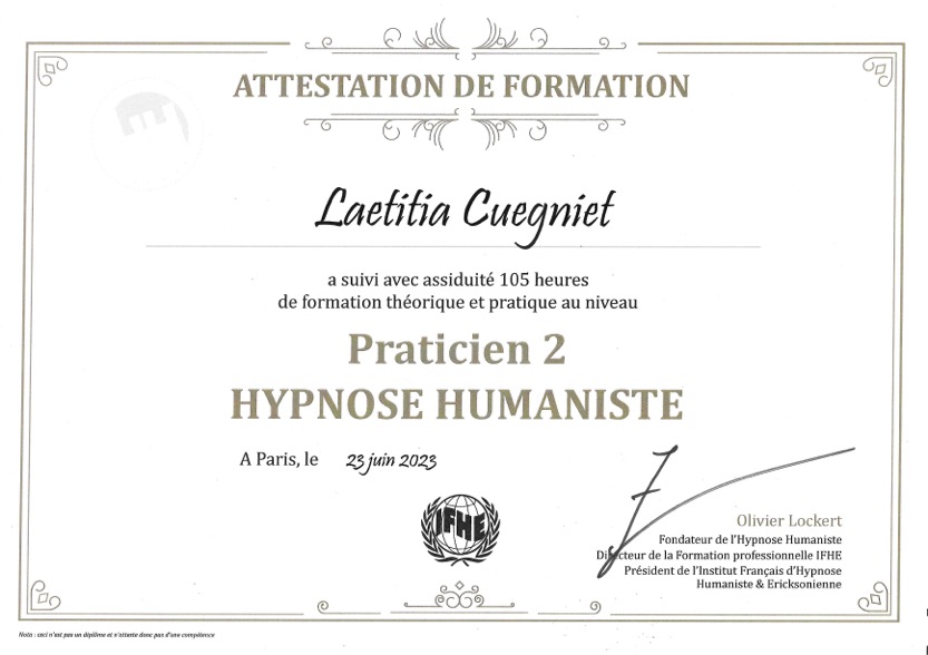 Certification de praticien en Hypnose Humaniste