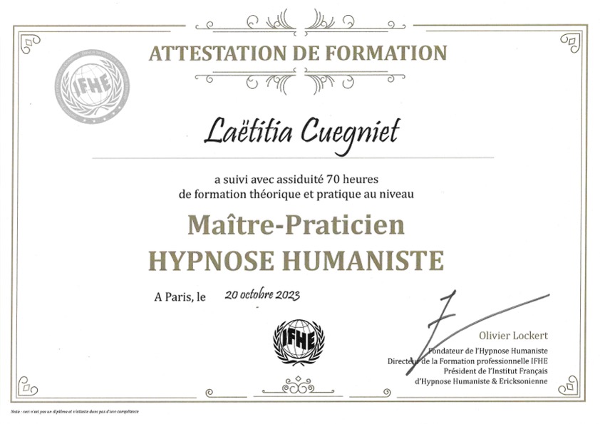 Maître-Praticien en Hypnose Humaniste