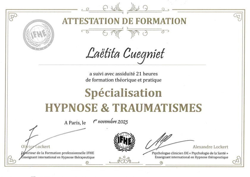 Spécialisation Hypnose et traumatismes