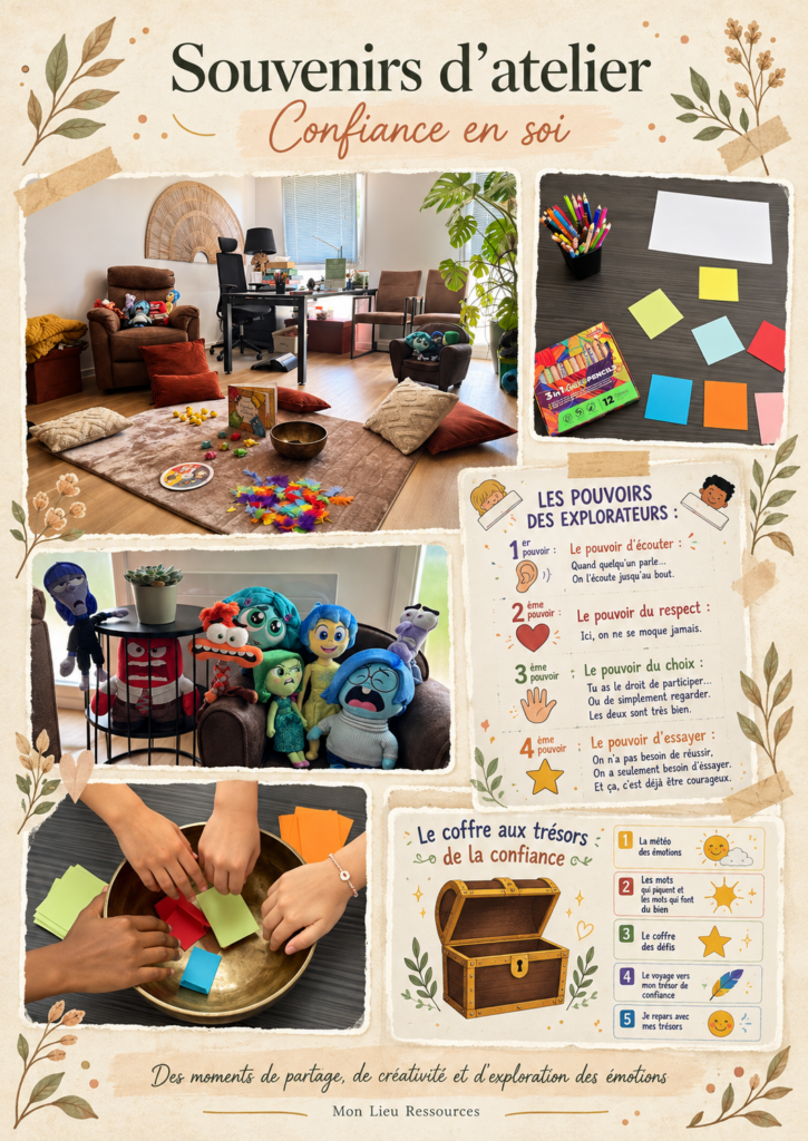Souvenirs d'ateliers au cabinet Mon lieu ressources